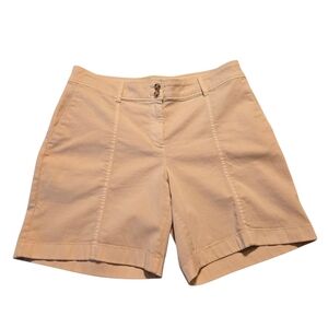 J. Jill Cream Tan Light Pebble Seamed Cotton Kahki Shorts Size 8